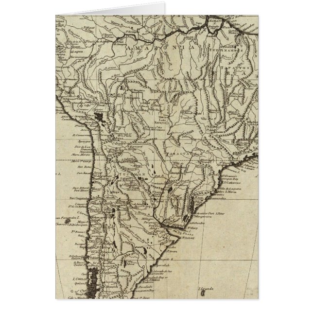 Cartão Mapa da América do Sul (Frente)