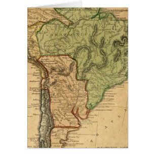 Cartão Mapa da América do Sul por Worcester