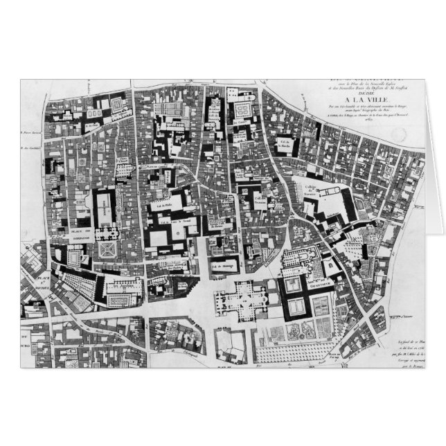 Cartão Mapa da área de Sainte-Genevieve, Paris, 1756 (Frente Horizontal)