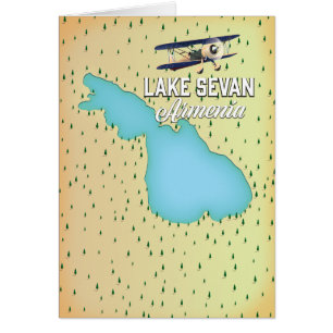Cartão Mapa da Armênia Lake Sevan
