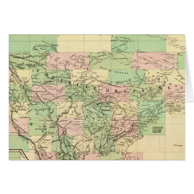 Cartão Mapa da Assembleia da América do Norte (Frente Horizontal)