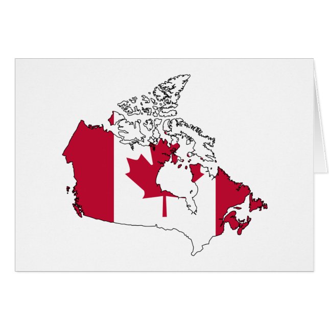 Cartão Mapa da bandeira de Canadá (Frente Horizontal)