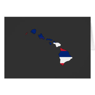 Cartão Mapa da bandeira de Havaí