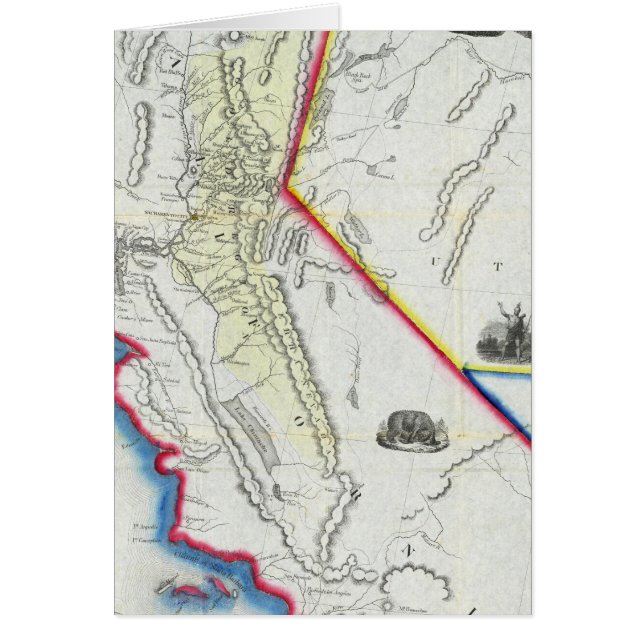 Cartão Mapa da Califórnia (Frente)