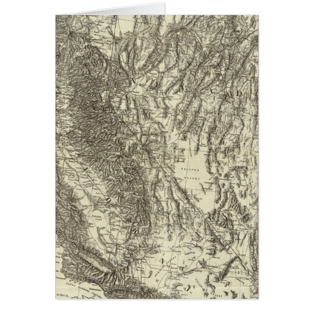 Cartão Mapa da Califórnia e de Nevada (Frente)