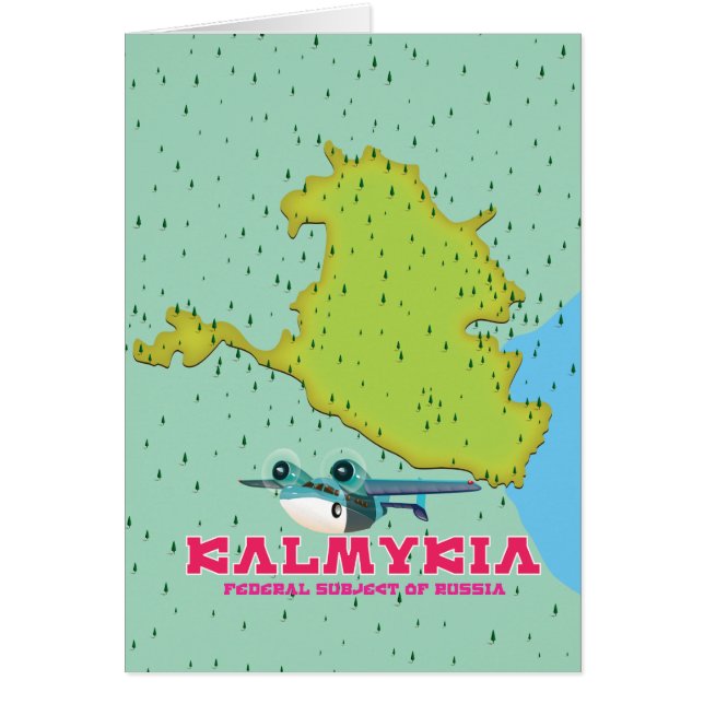 Cartão Mapa da Calmúquia Rússia (Frente)