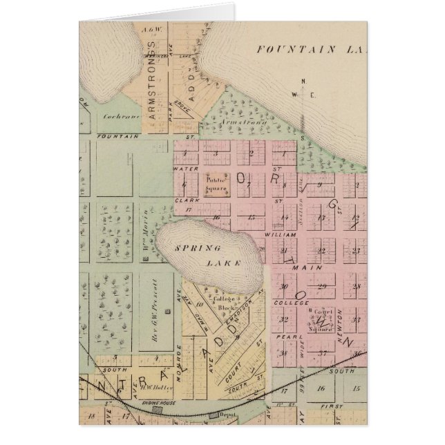 Cartão Mapa da Cidade de Albert Lea, Minnesota (Frente)