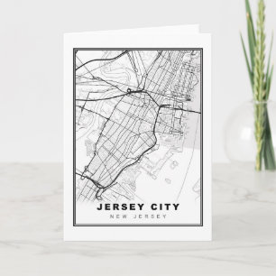 Cartão Mapa da cidade de Jersey