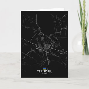 Cartão Mapa da Cidade de Ternopil Ucrânia Presente de Via