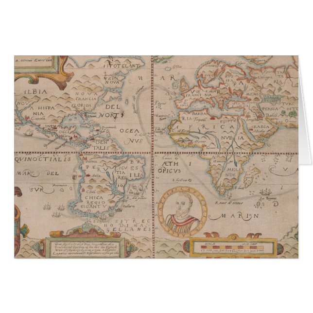 Cartão Mapa da circunavegação de Drake do globo (Frente Horizontal)