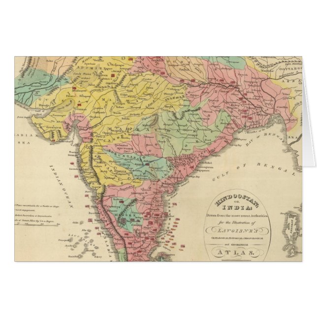 Cartão Mapa da Conologia das Batalhas da Índia e do Mar (Frente Horizontal)