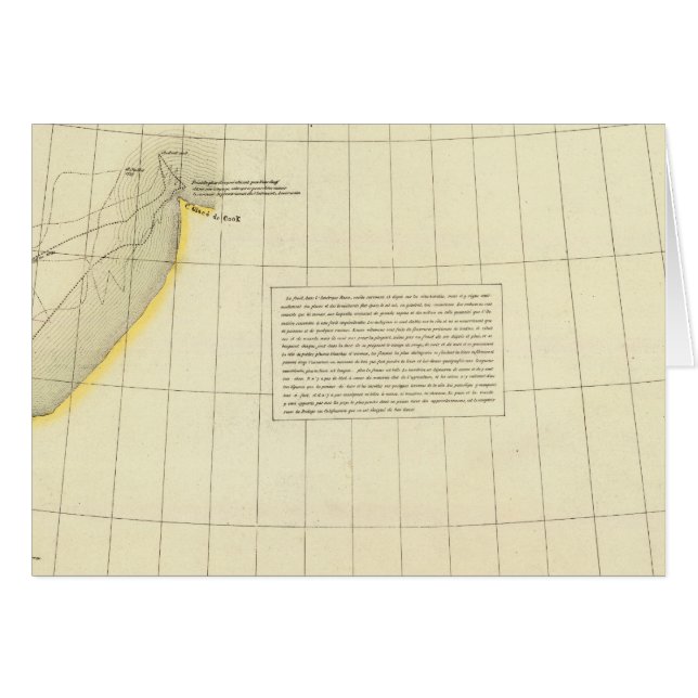 Cartão Mapa da costa do Alasca (Frente Horizontal)