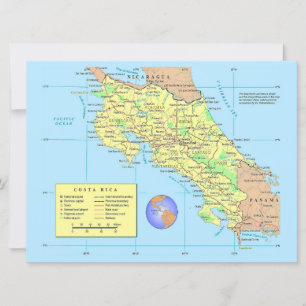 Cartão Mapa da COSTA RICA