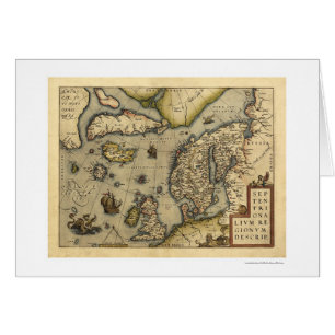 Cartão Mapa da espanha por Ortelius 1570