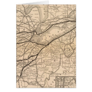 Cartão Mapa da Estrada de Ferro Central e do Rio Hudson d