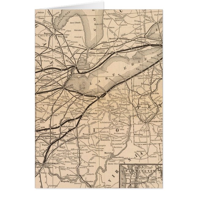 Cartão Mapa da Estrada de Ferro Central e do Rio Hudson d (Frente)
