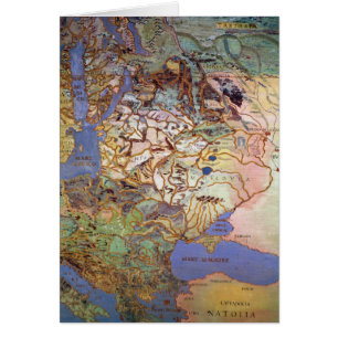 Cartão Mapa da Europa Central