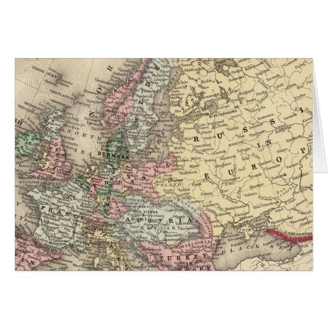 Cartão Mapa da Europa por Mitchell (Frente Horizontal)