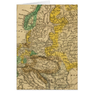 Cartão Mapa da Europa por Worcester