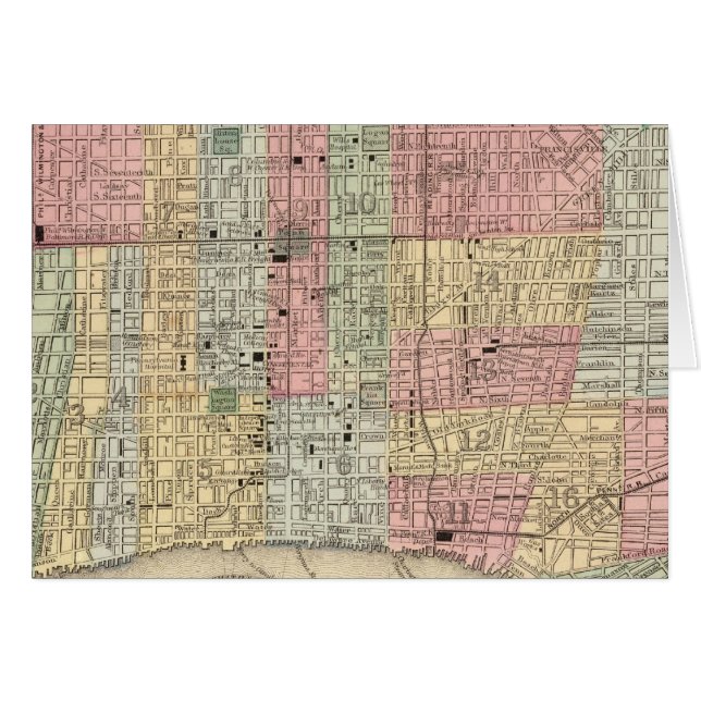 Cartão Mapa da Filadélfia por Mitchell (Frente Horizontal)