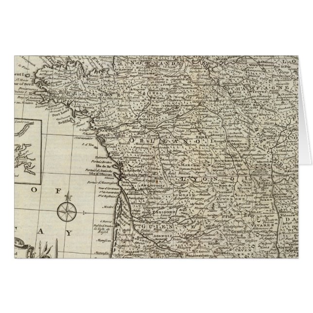 Cartão Mapa da França 2 (Frente Horizontal)