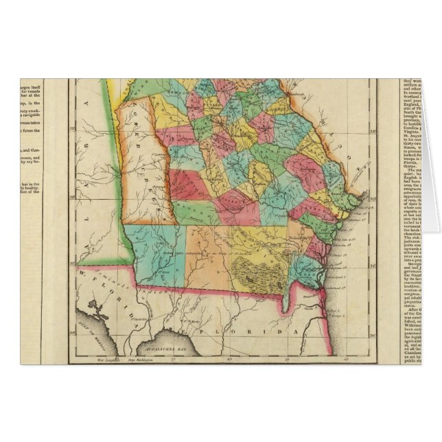 Cartão Mapa Da Geórgia (Frente Horizontal)