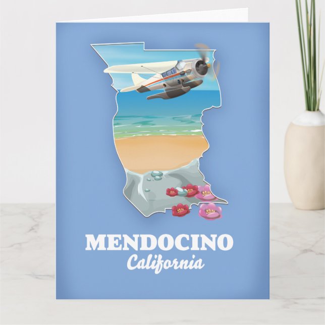 Cartão Mapa da Mendocino Califórnia (Frente)