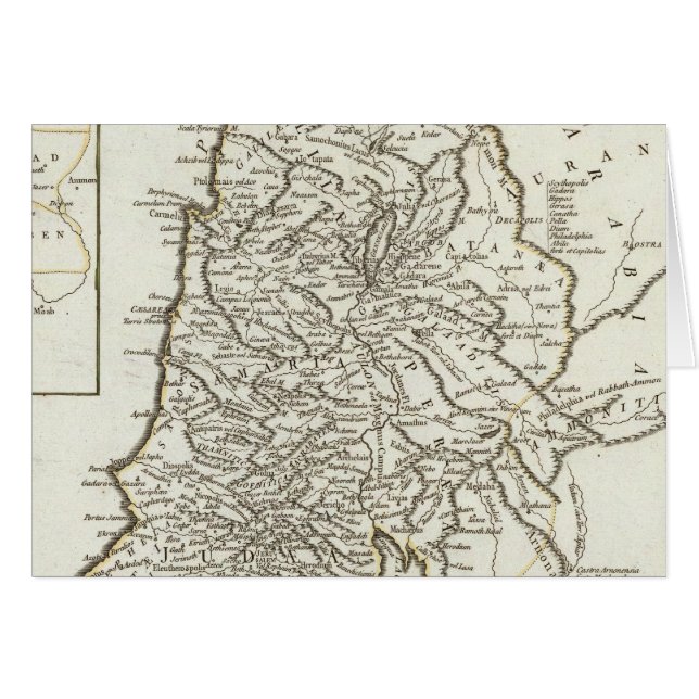 Cartão Mapa da Palestina (Frente Horizontal)