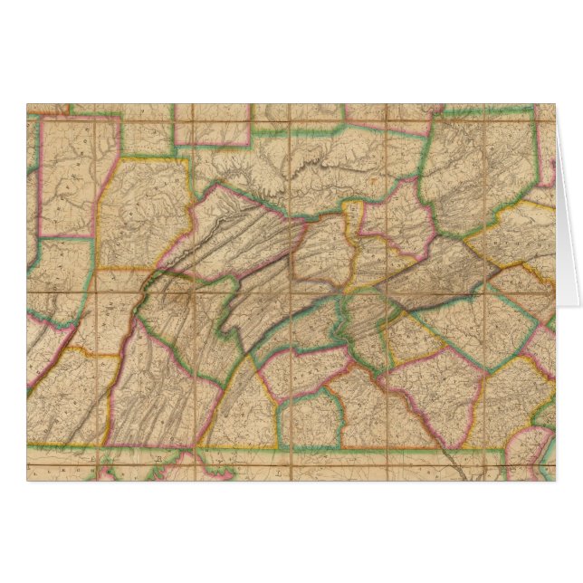 Cartão Mapa da Pensilvânia (Frente Horizontal)