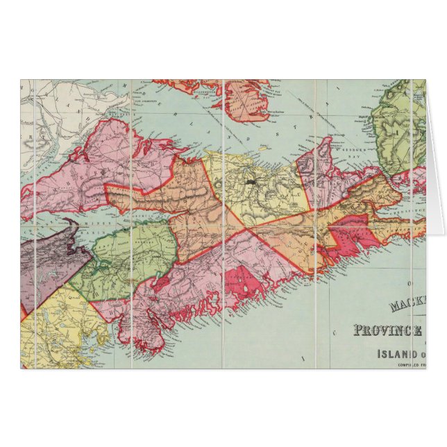 Cartão Mapa da província de Nova Escócia (Frente Horizontal)