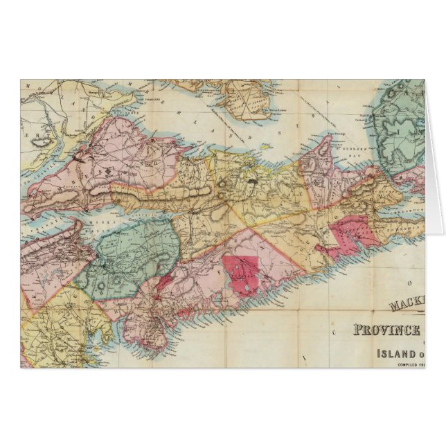 Cartão Mapa da província de Nova Escócia 2 de Mackinlay (Frente Horizontal)