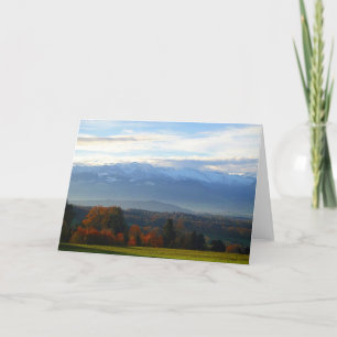 Cartão Mapa da saudação das árvores de outono antes das m