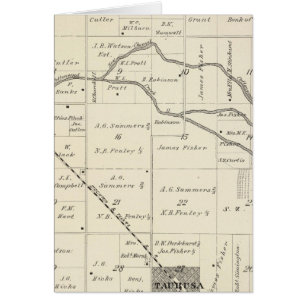 Cartão Mapa da Seção do Condado de Tulare T17S R25E