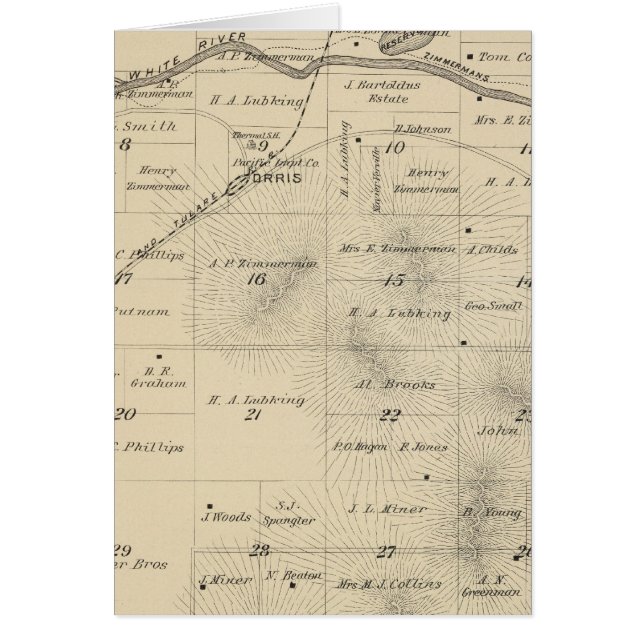 Cartão Mapa da Seção do Condado de Tulare T24S R27E (Frente)