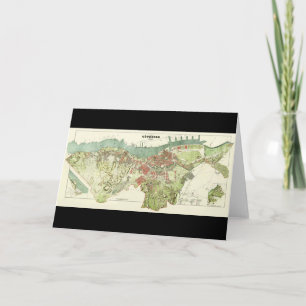 Cartão Mapa da Suecia de Gotemburgo de 1888 por Ludvig Si