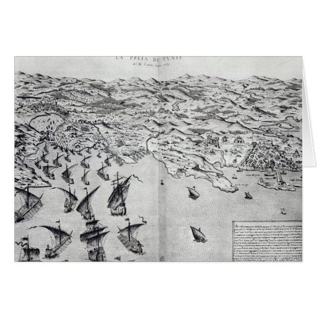 Cartão Mapa da tomada de Tunes (Frente Horizontal)