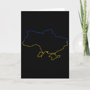 Cartão Mapa da Ucrânia com cores azul e amarelo Ucrânia
