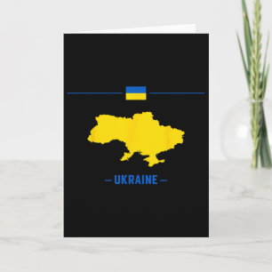 Cartão Mapa da Ucrânia Isolado Com Bandeira E Nome Do