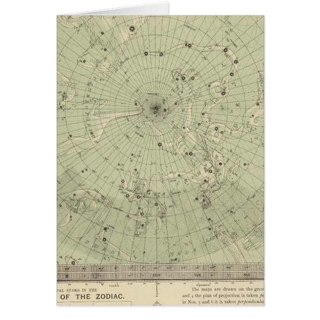 Cartão Mapa das estrelas da região polar norte (Frente)