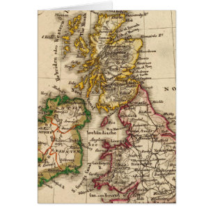 Cartão Mapa das Ilhas Britânicas