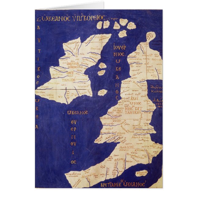 Cartão Mapa das ilhas britânicas, 'de Geographia (Frente)
