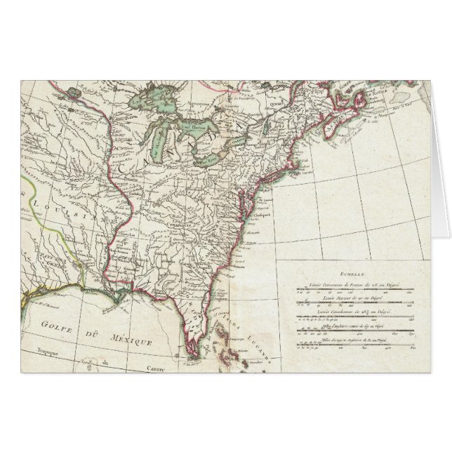 Cartão Mapa de 1776 Colônias (Frente Horizontal)