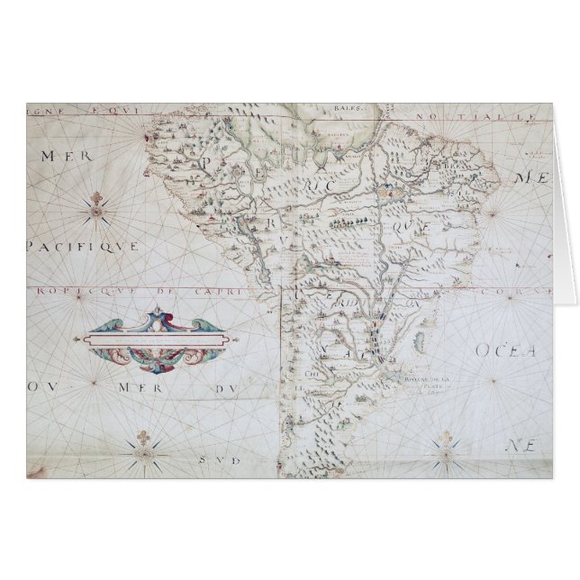 Cartão Mapa de Ámérica do Sul (Frente Horizontal)