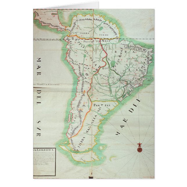 Cartão Mapa de Ámérica do Sul, 1777 (Frente)