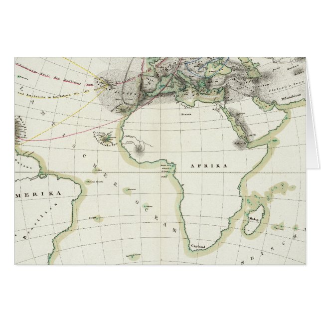 Cartão Mapa de atividades vulcânicas (Frente Horizontal)