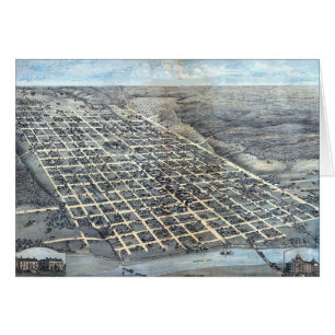 Cartão Mapa de Austin, Texas, 1873