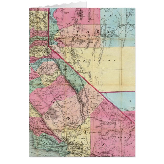 Cartão Mapa de Bancroft na Califórnia, Nevada (Frente)