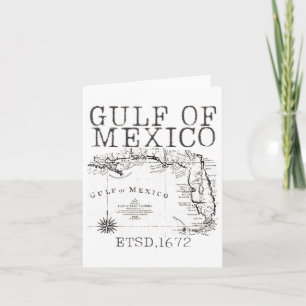 Cartão Mapa De Bandeiras Do Golfo Do México, Funny Améric