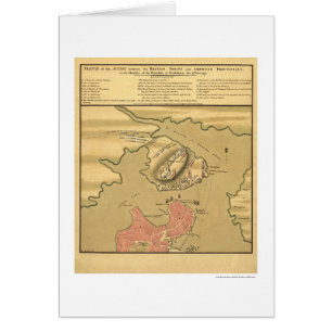 Cartão Mapa de batalha de Charlestown - 1775
