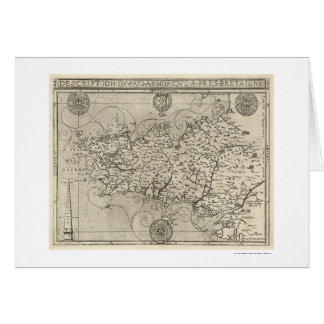 Cartão Mapa de Brittany e de France por Tavernier 1594
